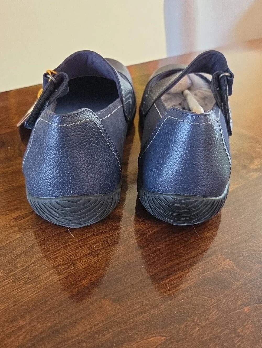 orthaheel Navy Blue Mary Jane Kids Shoes with Hook Strap